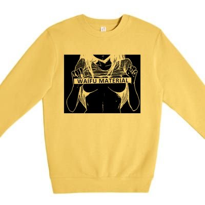 Waifu Material Anime Hentai Otaku Premium Crewneck Sweatshirt