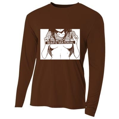 Waifu Material Anime Hentai Otaku Cooling Performance Long Sleeve Crew