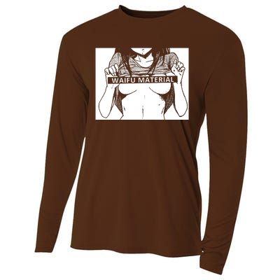 Waifu Material Anime Hentai Otaku Cooling Performance Long Sleeve Crew