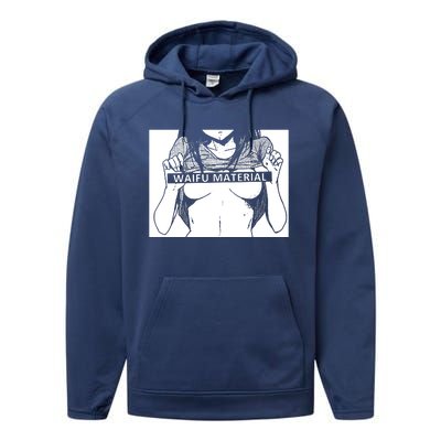 Waifu Material Anime Hentai Otaku Performance Fleece Hoodie