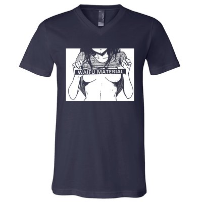 Waifu Material Anime Hentai Otaku V-Neck T-Shirt