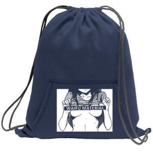 Waifu Material Anime Hentai Otaku Sweatshirt Cinch Pack Bag