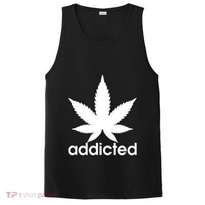 Weed Marijuana Addicted 420 Day Weed Leaf Vintage Retro PosiCharge Competitor Tank