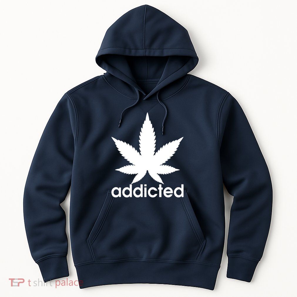 Weed Marijuana Addicted 420 Day Weed Leaf Vintage Retro Hoodie