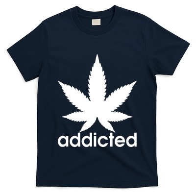 Weed Marijuana Addicted 420 Day Weed Leaf Vintage Retro T-Shirt