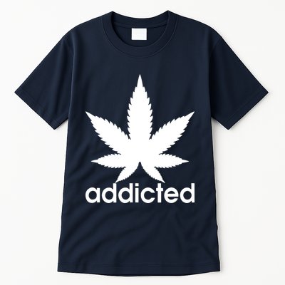 Weed Marijuana Addicted 420 Day Weed Leaf Vintage Retro Tall T-Shirt