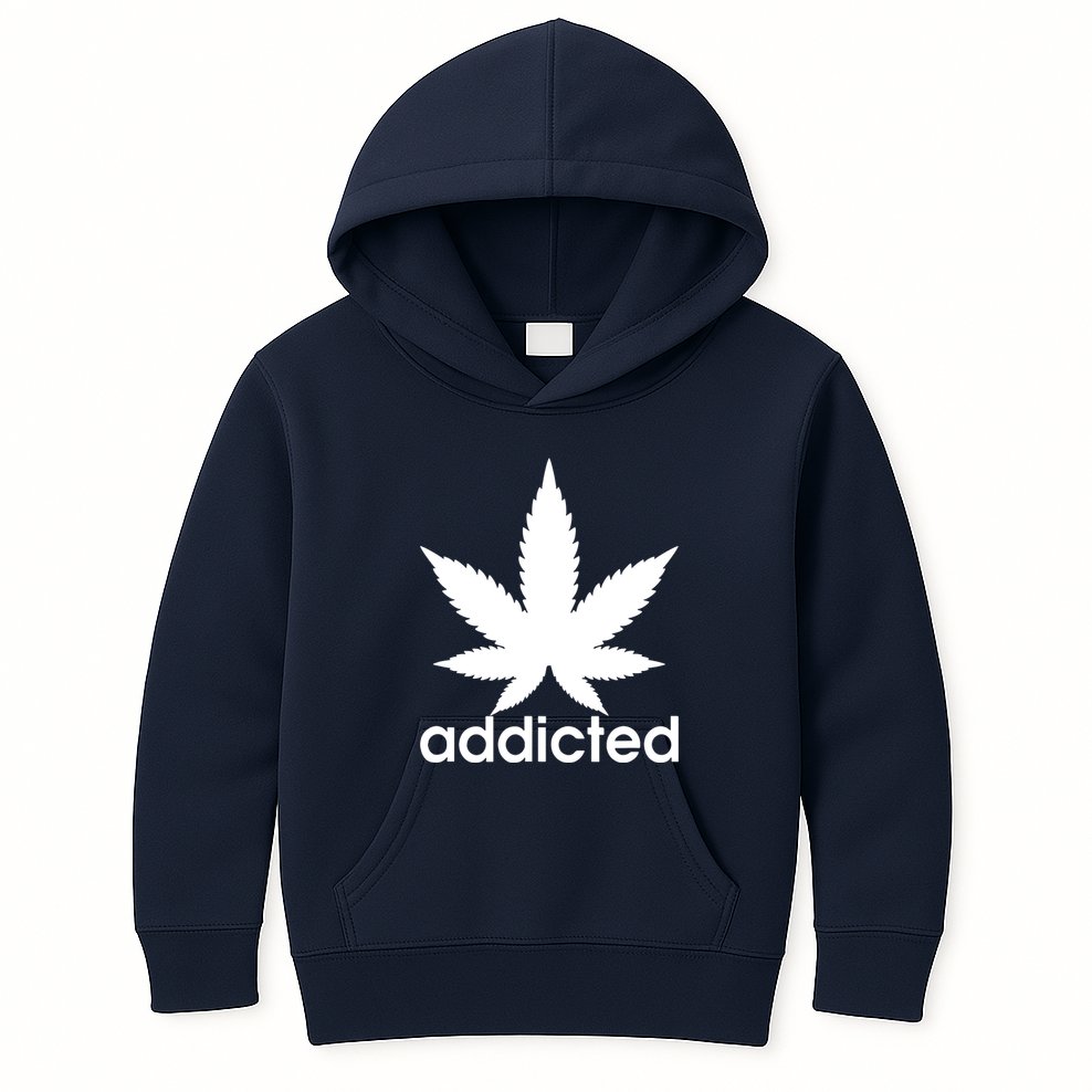 Weed Marijuana Addicted 420 Day Weed Leaf Vintage Retro Kids Hoodie