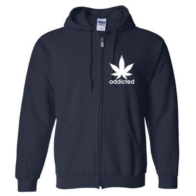 Weed Marijuana Addicted 420 Day Weed Leaf Vintage Retro Full Zip Hoodie