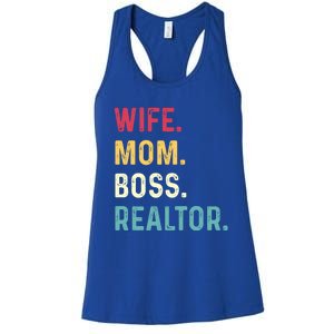 Wife Mom Boss Realtor Female Gift Women's Racerback Tank