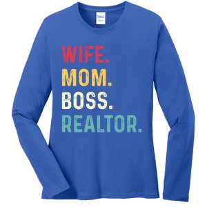 Wife Mom Boss Realtor Female Gift Ladies Long Sleeve Shirt