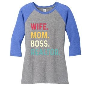 Wife Mom Boss Realtor Female Gift Women's Tri-Blend 3/4-Sleeve Raglan Shirt