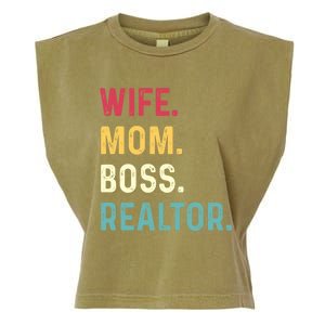 Wife Mom Boss Realtor Female Gift Garment-Dyed Women's Muscle Tee