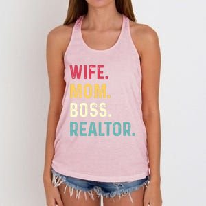 Wife Mom Boss Realtor Female Gift Women's Knotted Racerback Tank