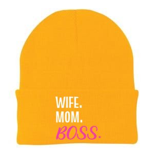 Wife Mom Boss Mother Great Gift Knit Cap Winter Beanie