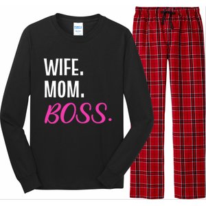 Wife Mom Boss Mother Great Gift Long Sleeve Pajama Set