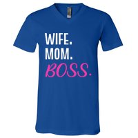 Wife Mom Boss Mother Great Gift V-Neck T-Shirt