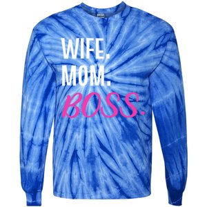 Wife Mom Boss Mother Great Gift Tie-Dye Long Sleeve Shirt