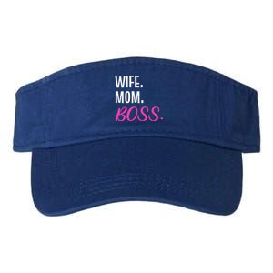 Wife Mom Boss Mother Great Gift Valucap Bio-Washed Visor