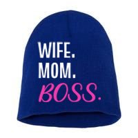 Wife Mom Boss Mother Great Gift Short Acrylic Beanie