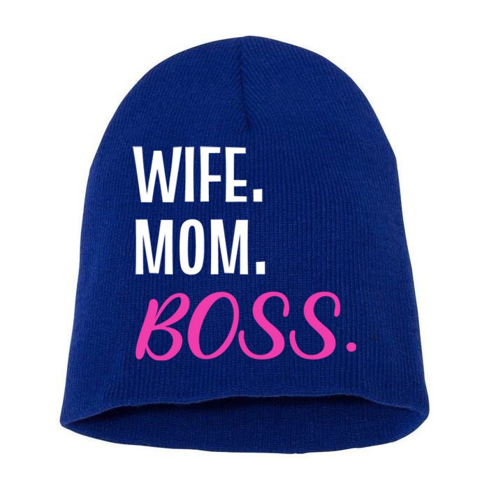 Wife Mom Boss Mother Great Gift Short Acrylic Beanie