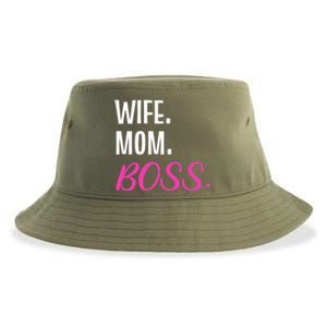 Wife Mom Boss Mother Great Gift Sustainable Bucket Hat