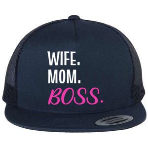 Wife Mom Boss Mother Great Gift Flat Bill Trucker Hat