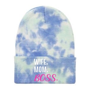 Wife Mom Boss Mother Great Gift Tie Dye 12in Knit Beanie