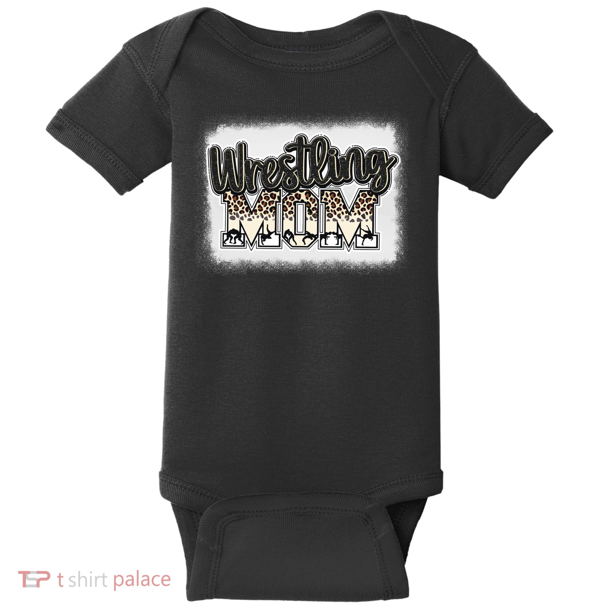  Wrestling Mom Bleached Leoard Wrestle Wrestler Mother Gift Baby Bodysuit