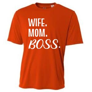 Wife Mom Boss Mother Gift Cooling Performance Crew T-Shirt