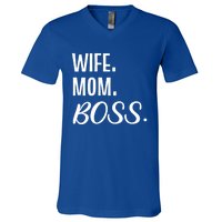 Wife Mom Boss Mother Gift V-Neck T-Shirt