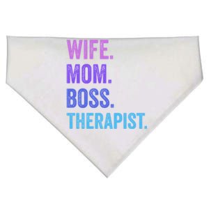 Wife Mom Boss Therapist Funny Mom Wife Sayings Gift USA-Made Doggie Bandana