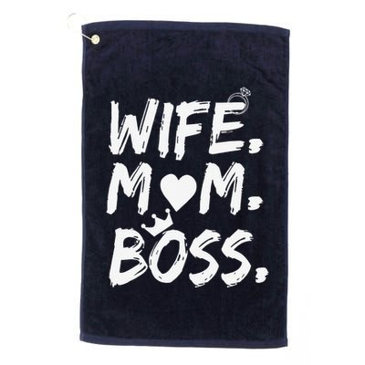 Wife Mom Boss Funny Mothers Day Golf Towel