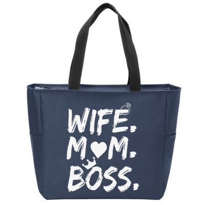 Wife Mom Boss Funny Mothers Day Zip Tote Bag