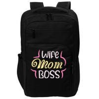 Wife Mom Boss T Impact Tech Backpack