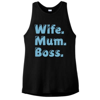 Wife Mom Boss Gift Ladies PosiCharge Tri-Blend Wicking Tank