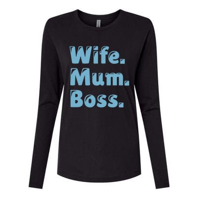 Wife Mom Boss Gift Womens Cotton Relaxed Long Sleeve T-Shirt