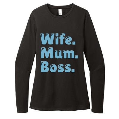 Wife Mom Boss Gift Womens CVC Long Sleeve Shirt