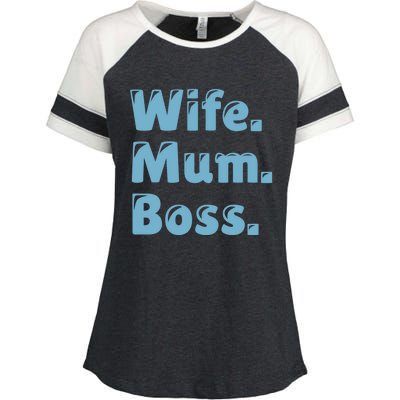 Wife Mom Boss Gift Enza Ladies Jersey Colorblock Tee