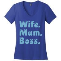 Wife Mom Boss Gift Women's V-Neck T-Shirt