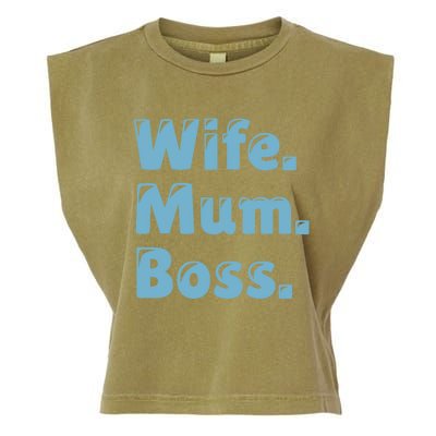 Wife Mom Boss Gift Garment-Dyed Women's Muscle Tee