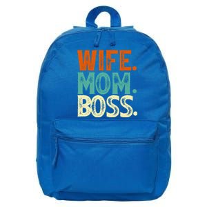 Wife Mom Boss Mother's Day Gift 16 in Basic Backpack