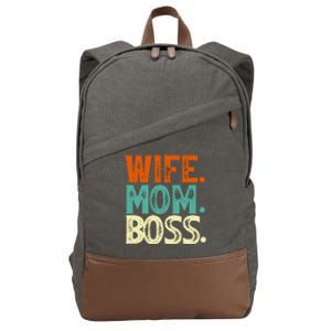 Wife Mom Boss Mother's Day Gift Cotton Canvas Backpack