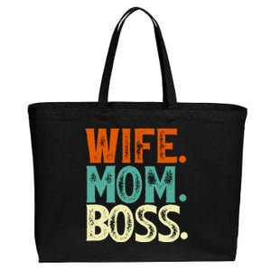 Wife Mom Boss Mother's Day Gift Cotton Canvas Jumbo Tote