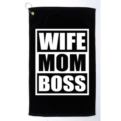 Wife Mom Boss Funny MotherS Day BossS Day Mother Employer Funny Gift Golf Towel