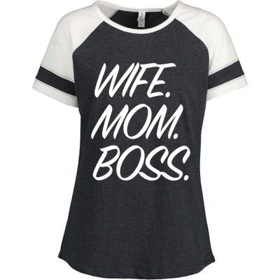 Wife Mom Boss Funny Mothers Day Gift Funny Gift Enza Ladies Jersey Colorblock Tee