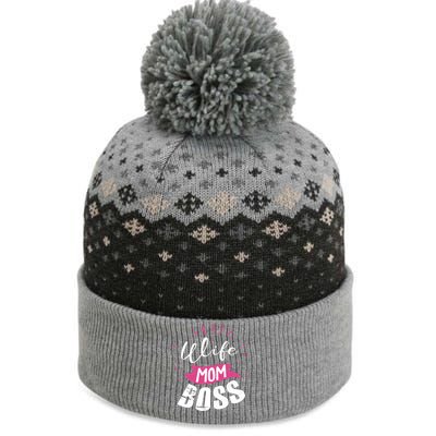 Wife Mom Boss Wife Mum Chef Meaningful Gift The Baniff Cuffed Pom Beanie