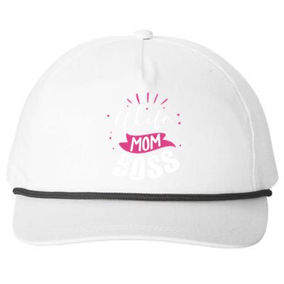 Wife Mom Boss Wife Mum Chef Meaningful Gift Snapback Five-Panel Rope Hat