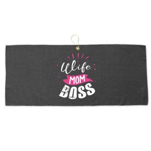 Wife Mom Boss Wife Mum Chef Meaningful Gift Large Microfiber Waffle Golf Towel