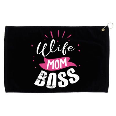 Wife Mom Boss Wife Mum Chef Meaningful Gift Grommeted Golf Towel