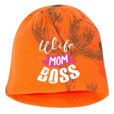 Wife Mom Boss Wife Mum Chef Meaningful Gift Kati - Camo Knit Beanie